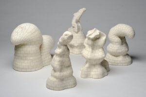 "Tundra", stoneware and mortar, width of group 48" X 40" X height 20 1/4"